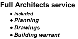 Full Architects service

included
Planning 
Drawings
Building warrant